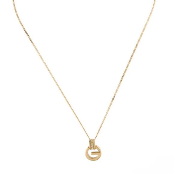 Vintage GIVENCHY Gold Plated Crystal Pendant Necklace - EUC